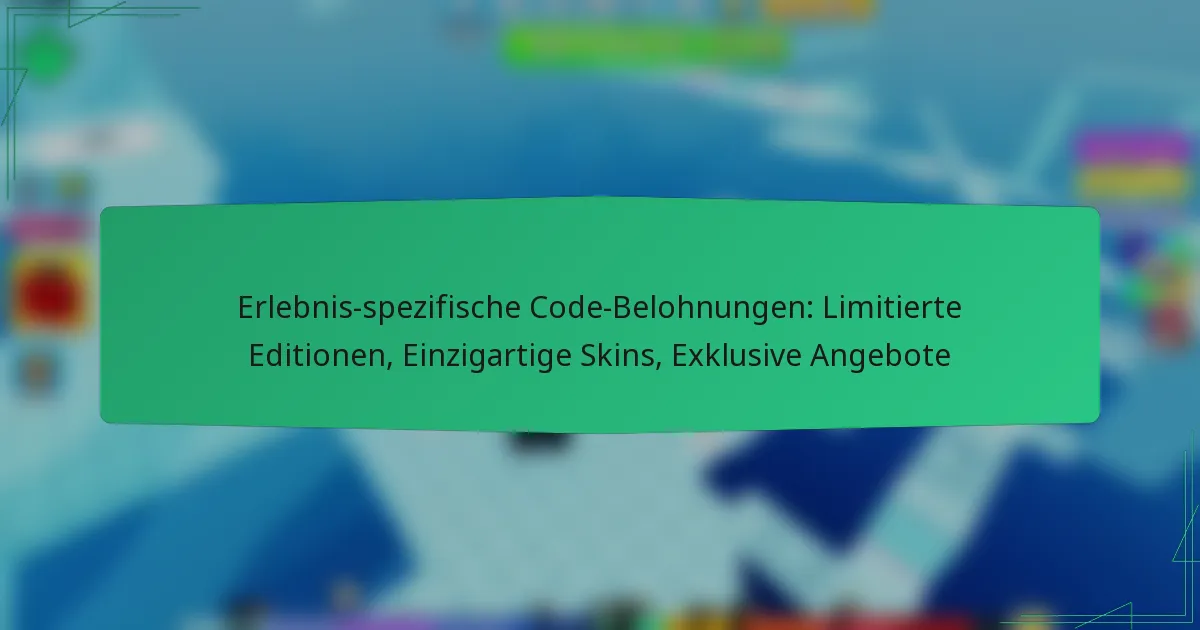 Erlebnis-spezifische Code-Belohnungen: Limitierte Editionen, Einzigartige Skins, Exklusive Angebote