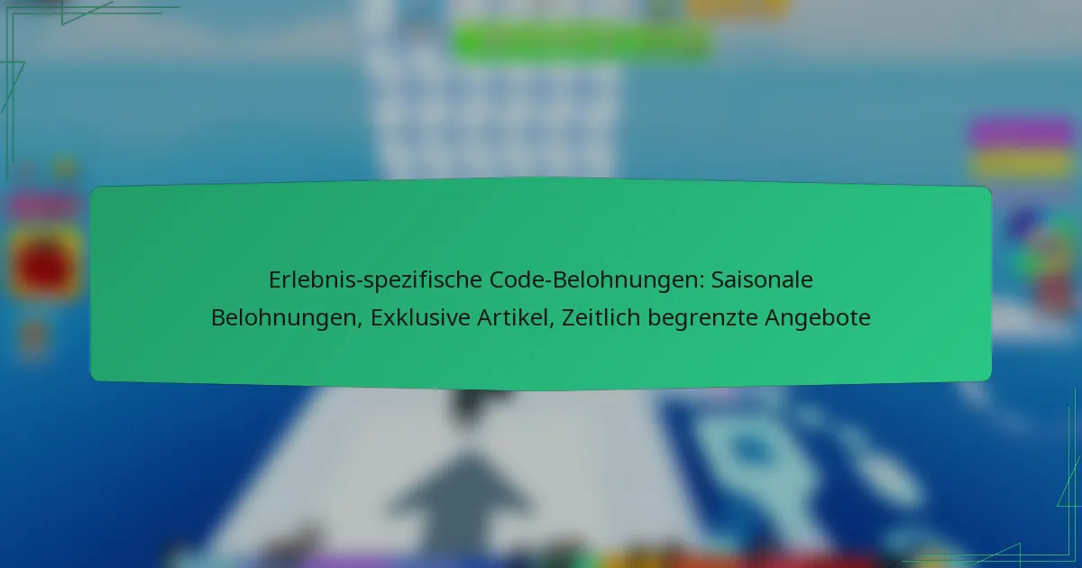 Erlebnis-spezifische Code-Belohnungen: Saisonale Belohnungen, Exklusive Artikel, Zeitlich begrenzte Angebote