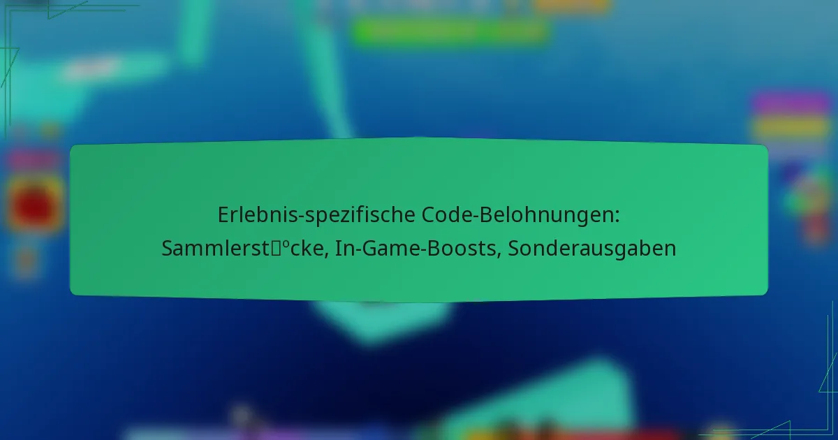 Erlebnis-spezifische Code-Belohnungen: Sammlerstücke, In-Game-Boosts, Sonderausgaben