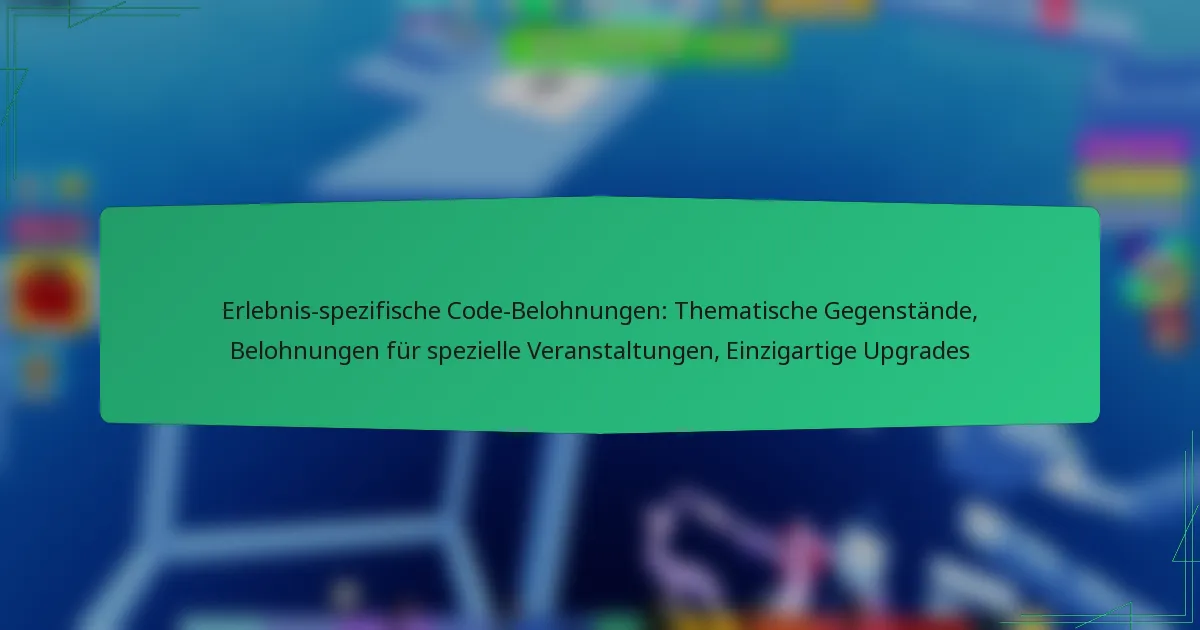 Erlebnis-spezifische Code-Belohnungen: Thematische Gegenstände, Belohnungen für spezielle Veranstaltungen, Einzigartige Upgrades