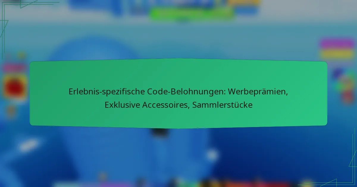 Erlebnis-spezifische Code-Belohnungen: Werbeprämien, Exklusive Accessoires, Sammlerstücke