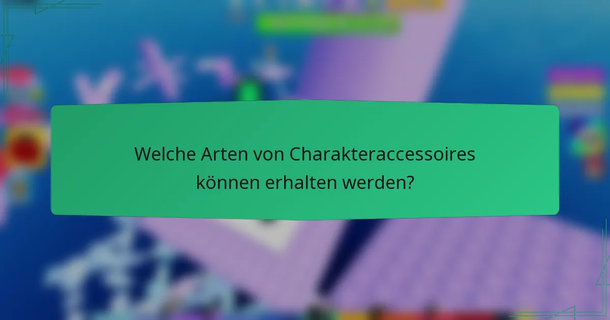Welche Arten von Charakteraccessoires können erhalten werden?